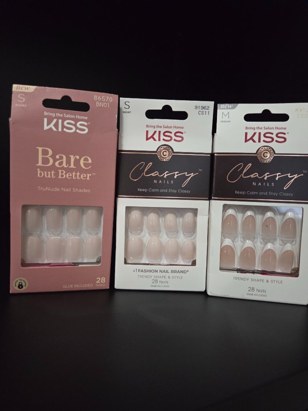 KISS Press-On Nails Bundle of 3 Classy & Bare but Better